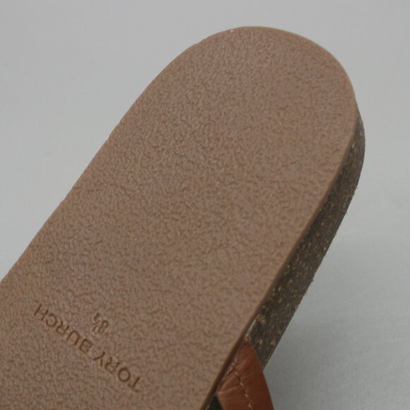 Tory Burch Ladies 8.5 Miller Cloud Cuoio Brown Calf Leather Cork Thongs Sandals - Picture 10 of 12